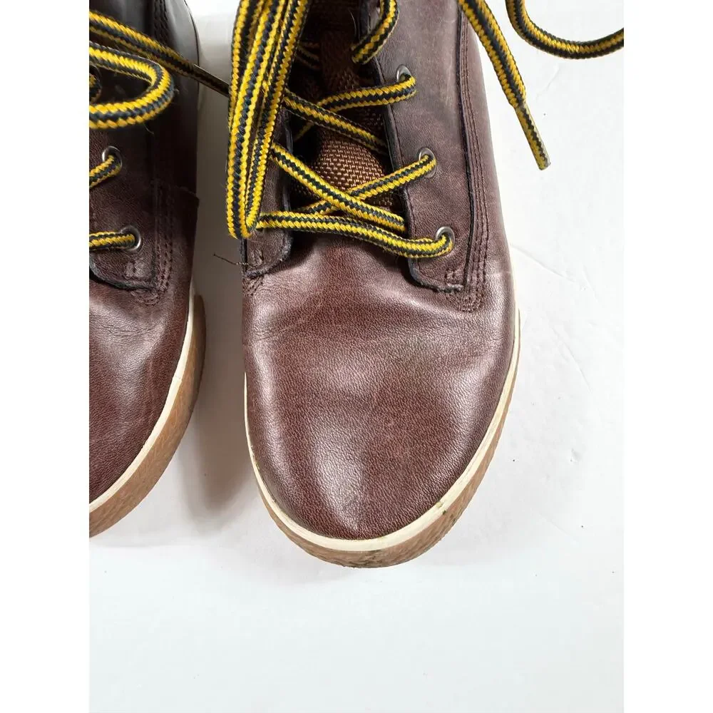 Hanna Andersson Leather High Top Sneaker Boots Brown Size 2 big kid